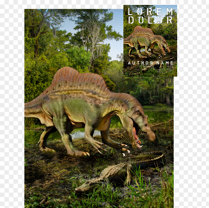 Book Cover Tyrannosaurus Spinosaurus National Park PNG