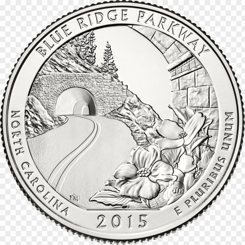 Quarter Blue Ridge Parkway Denver Mint United States Coin PNG