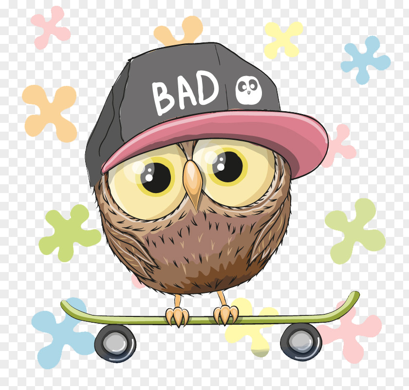 Skateboard Teenager Owl Royalty-free Euclidean Vector Stock Photography PNG