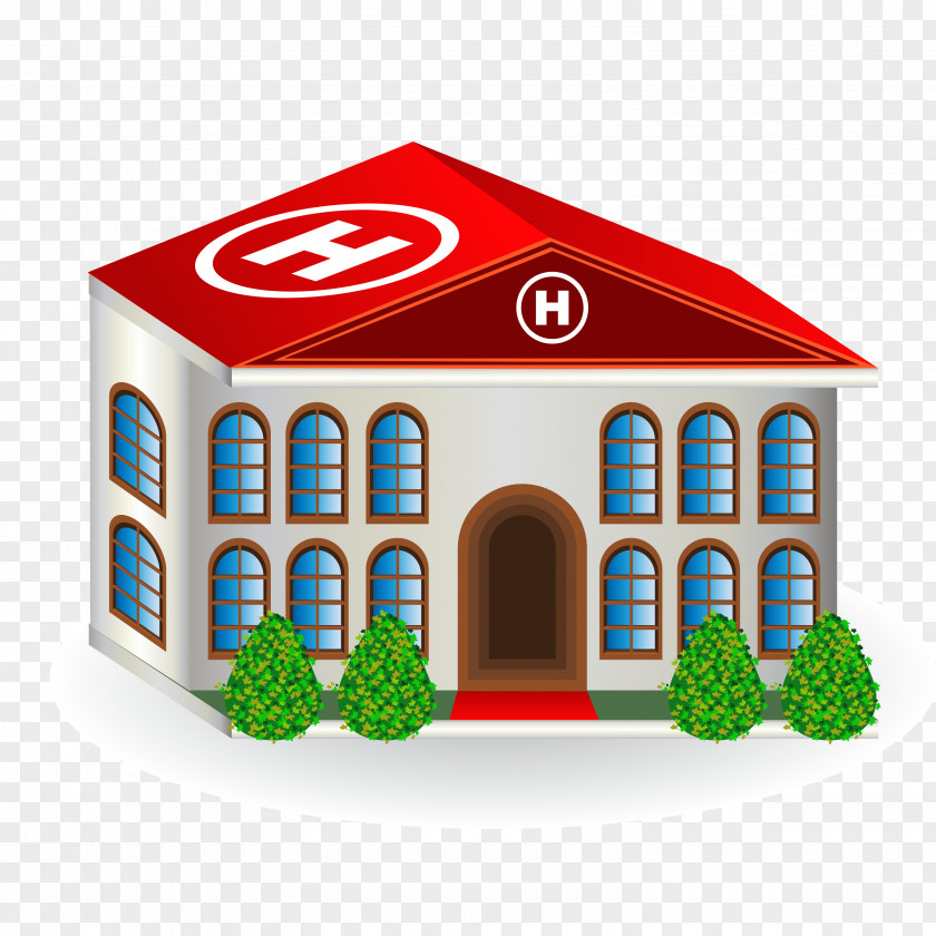 Cartoon Hospital Building Vector Photography Medicine Physician PNG