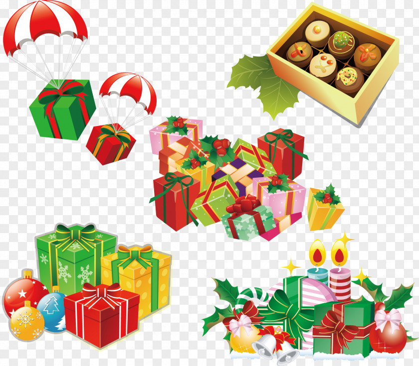 Gift Christmas Cartoon Vector Paper Greeting Card PNG