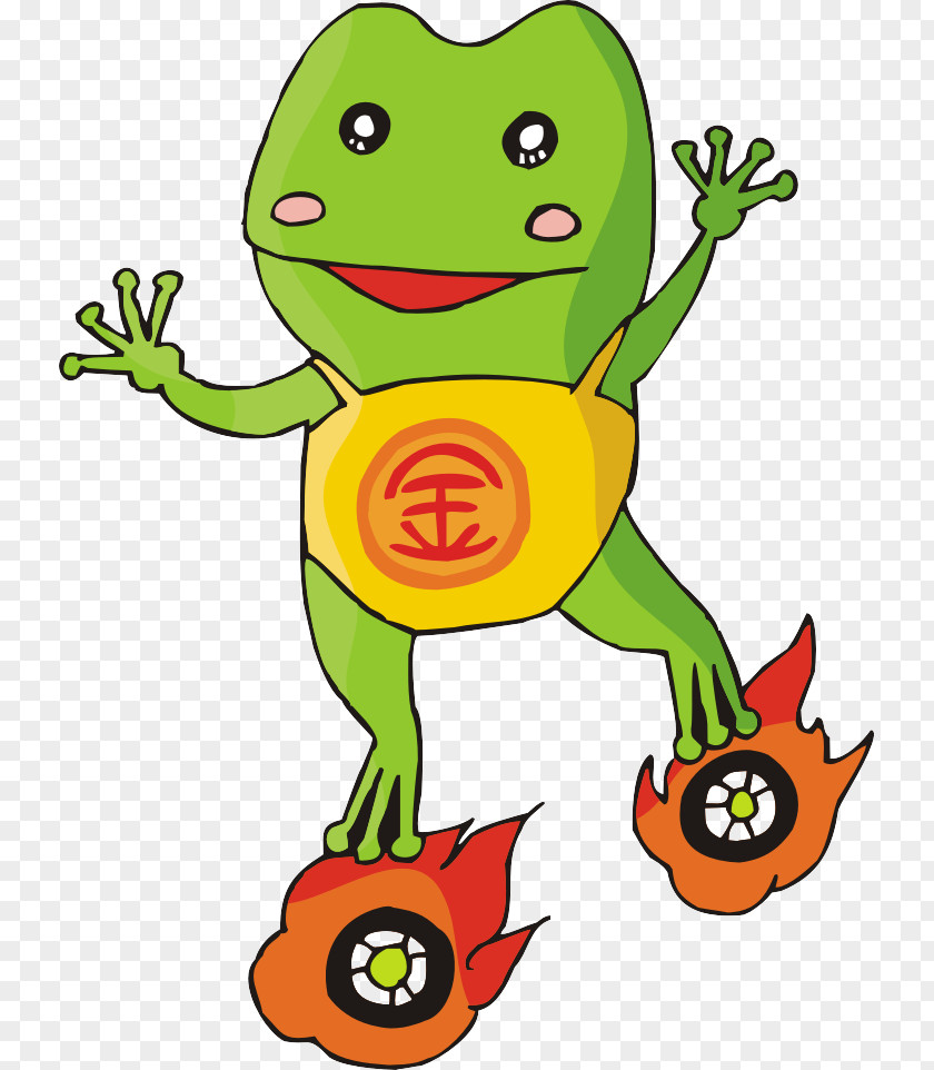Painted Frog Cartoon PNG