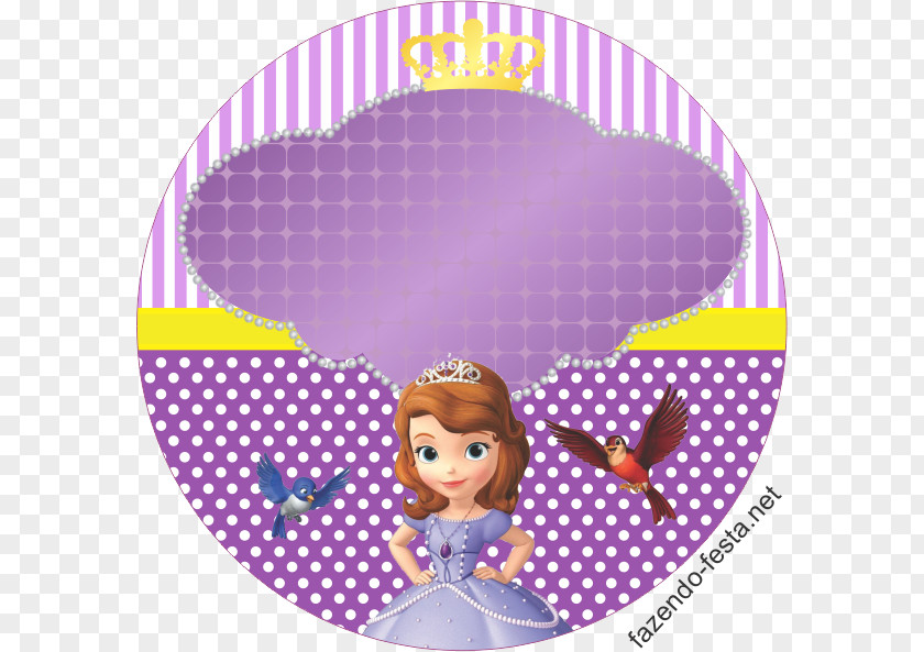Princess Sophia Paper Sticker Airplane Label Party PNG