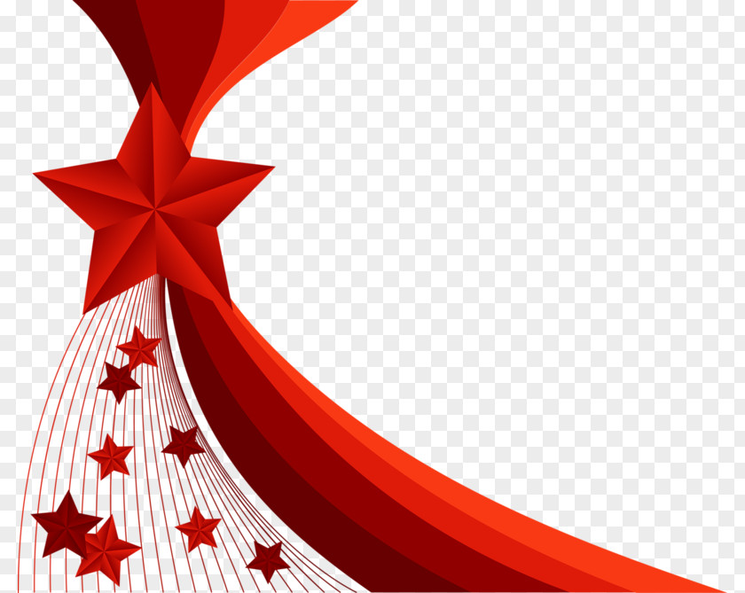 Red Star Decorative Background Illustration PNG