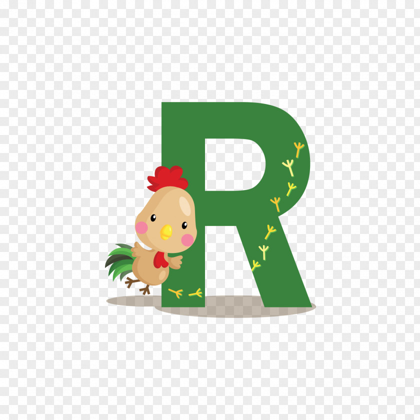 Green Chicken Alphabet R Clip Art PNG
