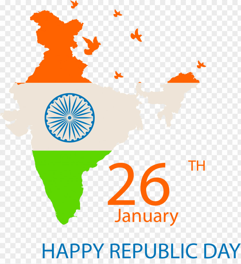 Map India National Day Poster Vector PNG