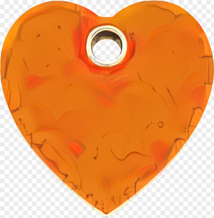 Pendant Orange Cartoon Heart PNG