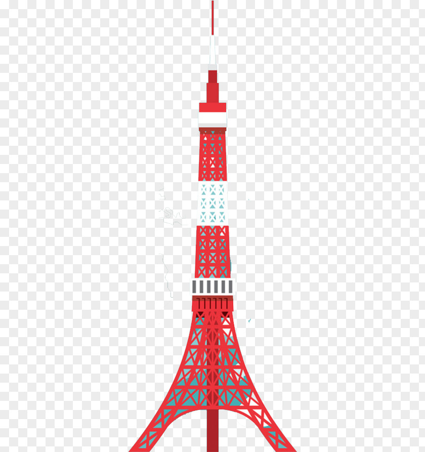 Red Tokyo Tower Flat Eiffel Icon PNG