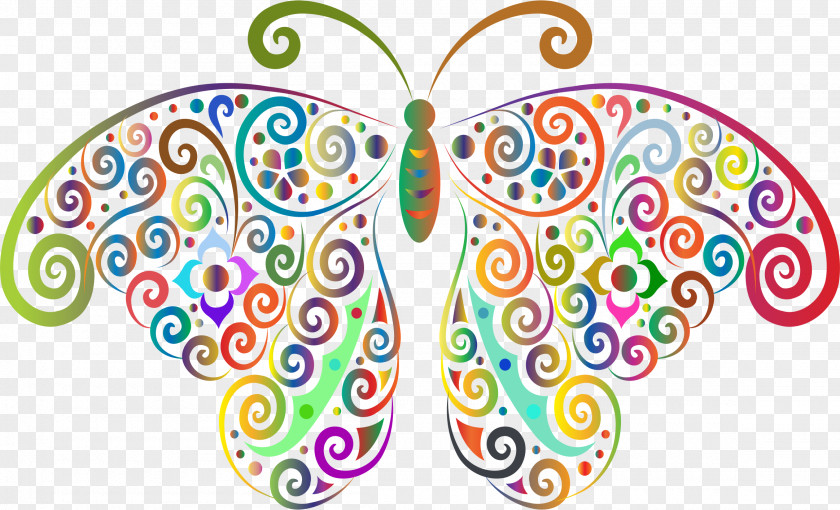 Silhouette Prismatic Color Butterfly Desktop Wallpaper Clip Art PNG