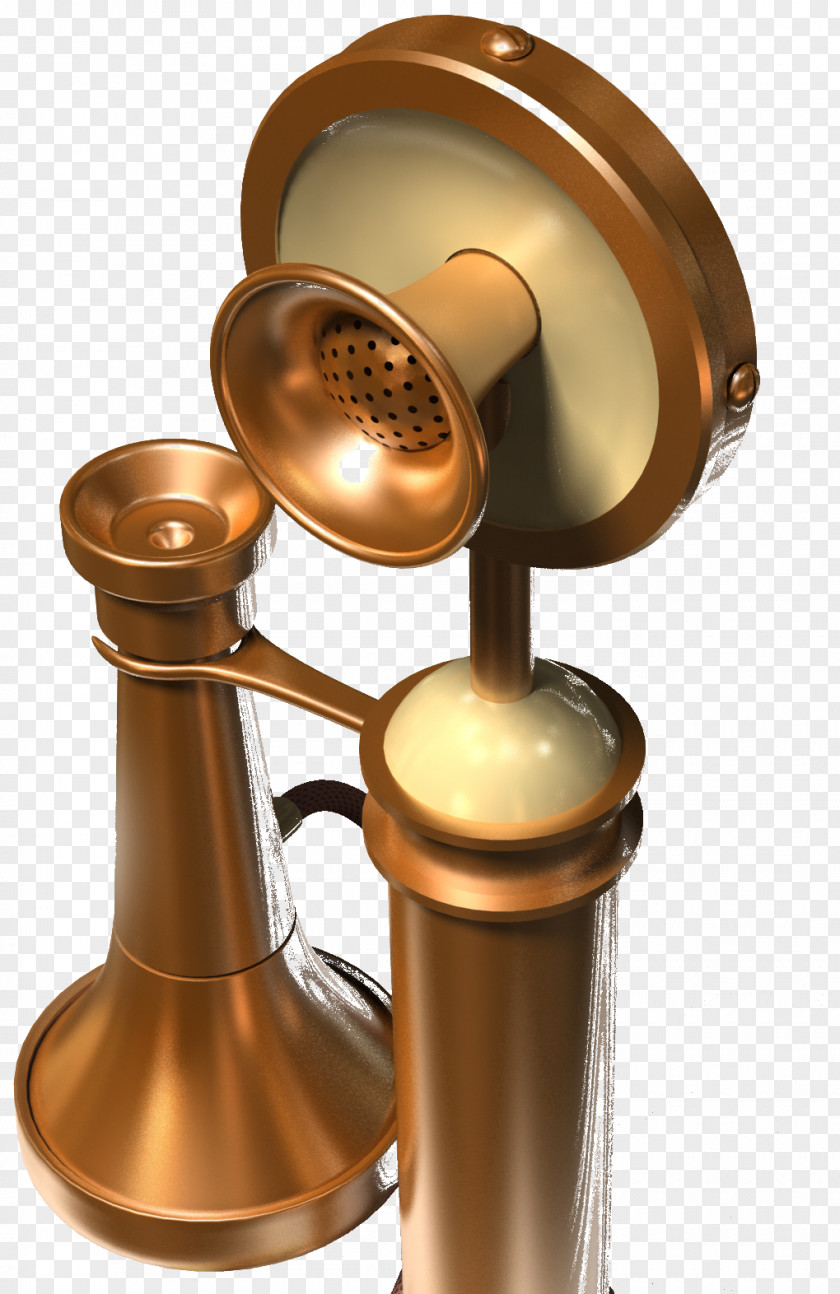 Vintage Phone Malibu-Hair-Styling Cosmetologist Barber Brass Copper PNG
