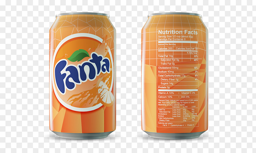 Orange Fanta Soft Drink Fizzy Drinks PNG