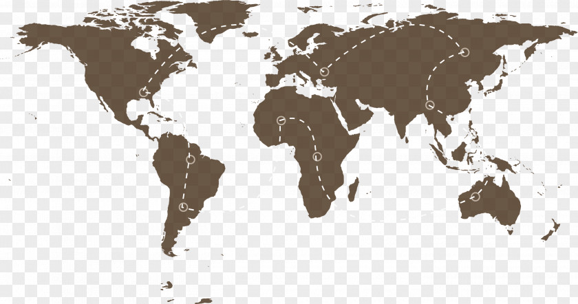 Vector Hand-drawn Map Of The World Globe PNG
