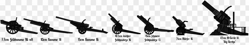Artillery Cannon Howitzer Weapon Black And White PNG