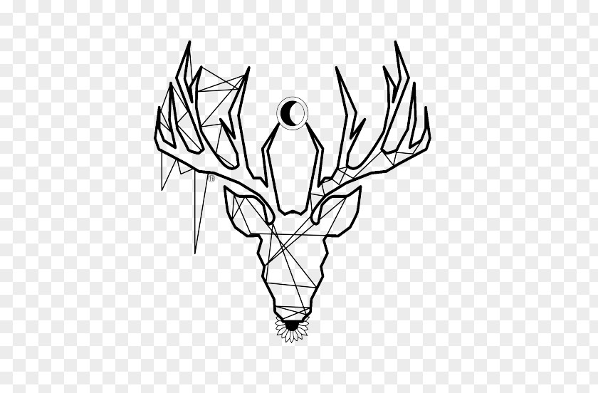 Deer Tattoo Drawing Antler Line Art White Clip PNG
