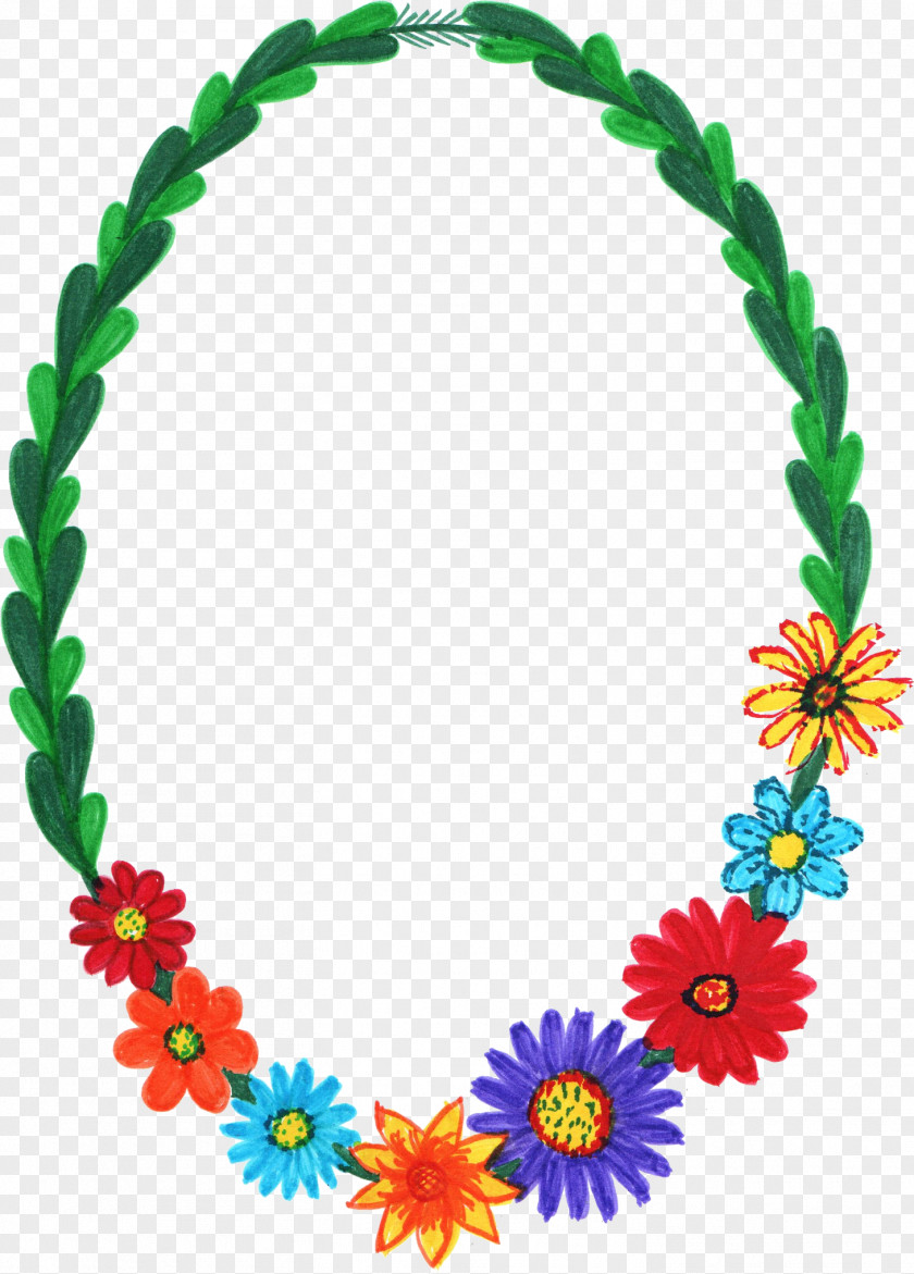 Flower Border Picture Frames Oval Clip Art PNG