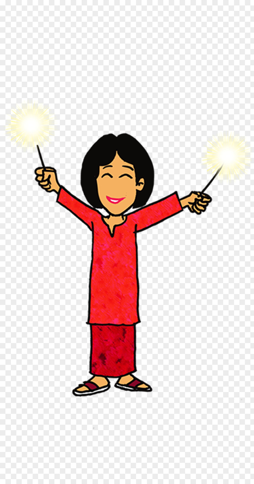 Aidilfitri Cartoon Fireworks Caricature Clip Art PNG