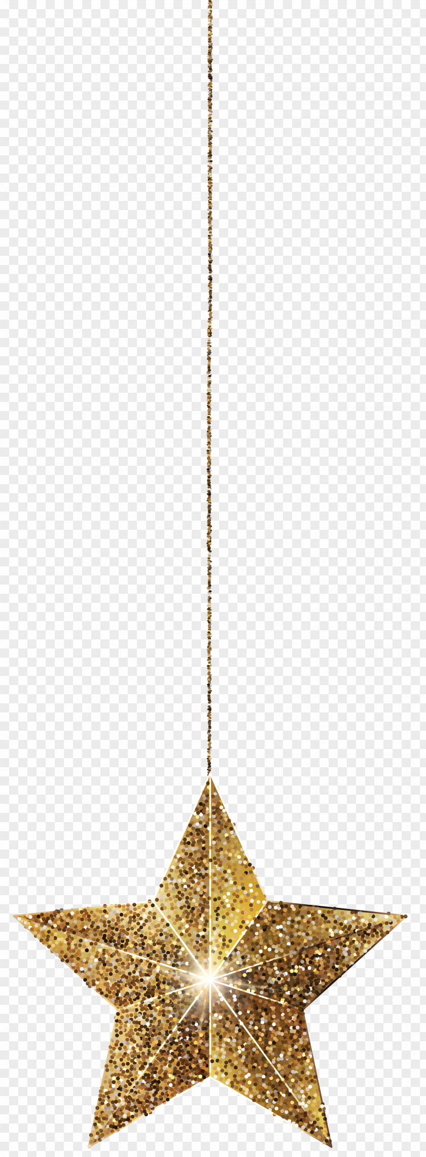 Golden Hanging Star Clip Art Image PNG