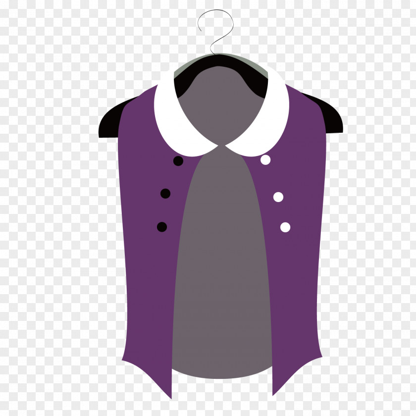 Purple Vest Sleeve Collar Necktie PNG
