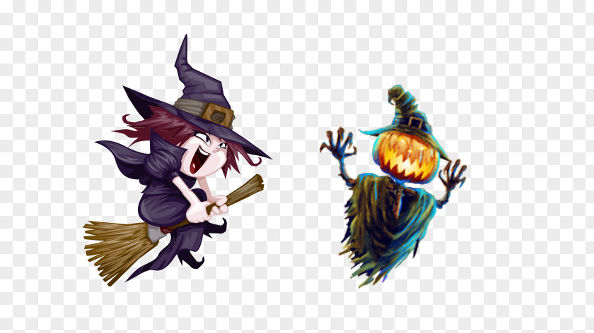 Halloween Scarecrow Witchcraft Cartoon Drawing Clip Art PNG