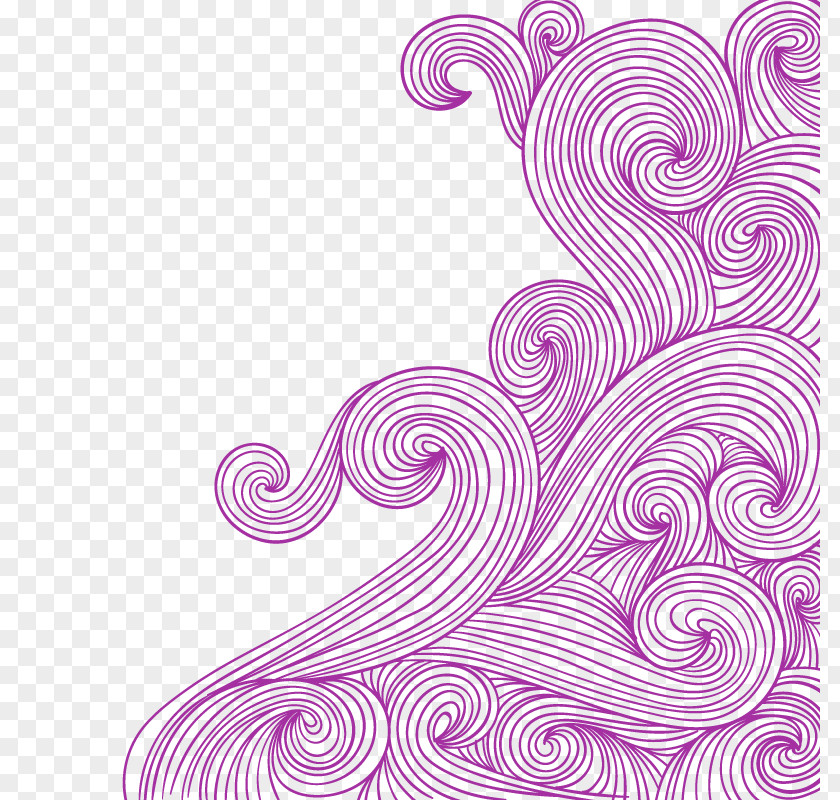 Purple Fresh Wave Decoration Pattern PNG