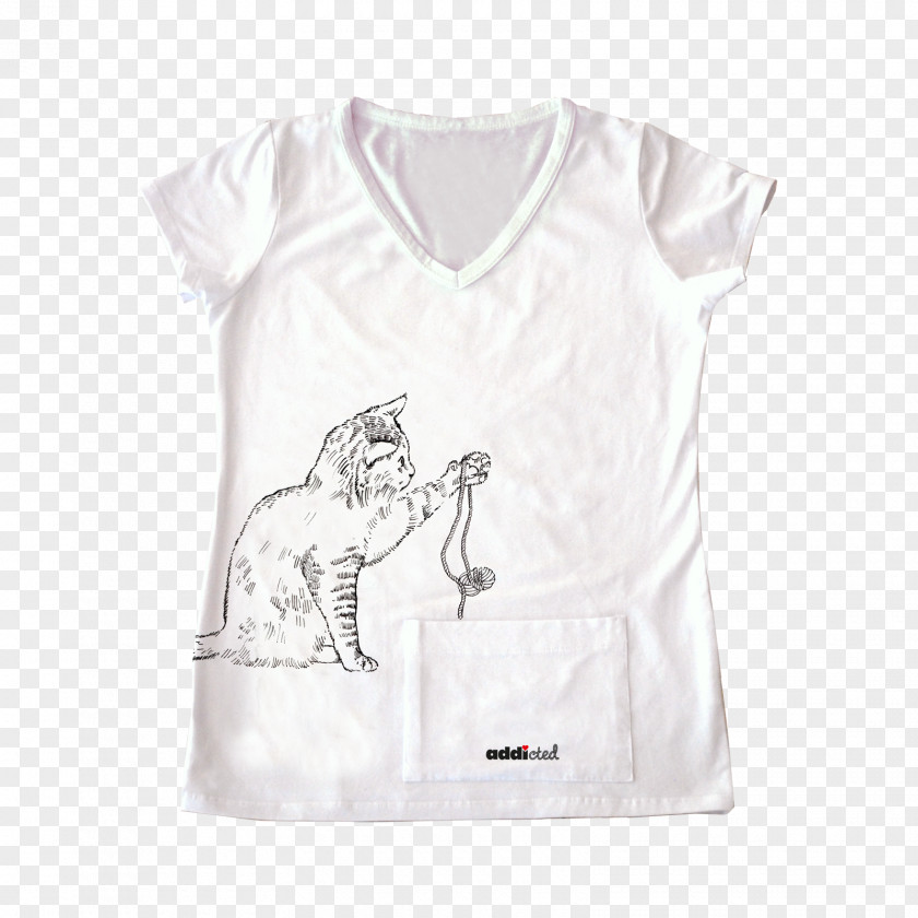 T-shirt Sleeve Active Shirt Knitting Cat PNG