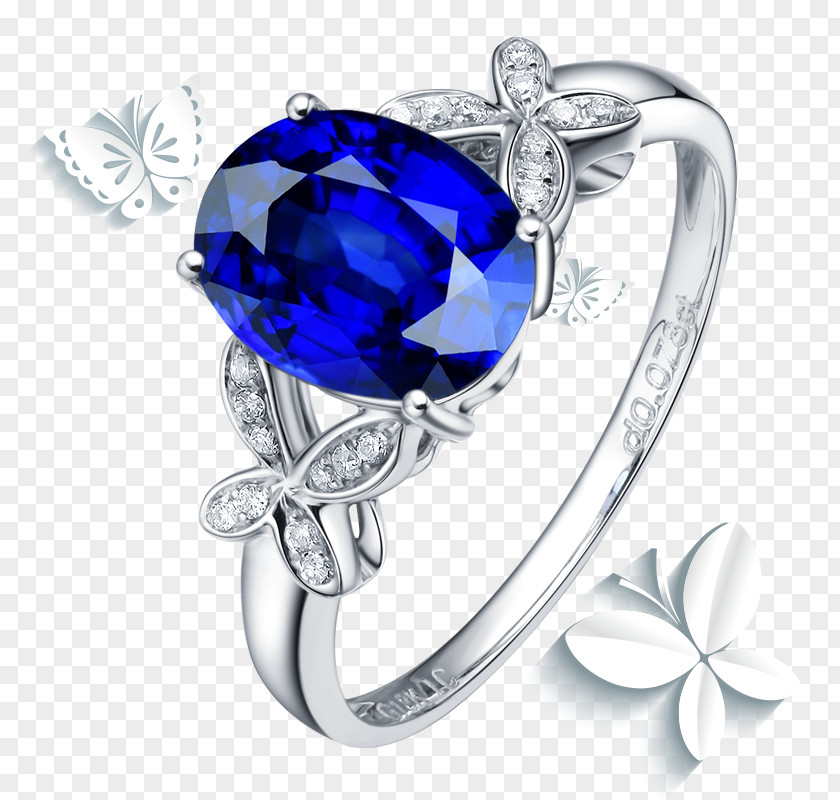 Butterfly Ring Sapphire Jewellery Blue Diamond PNG