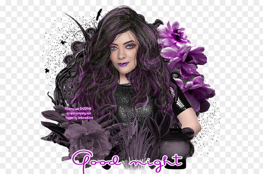 Purple Black Hair Coloring Brown Wig PNG