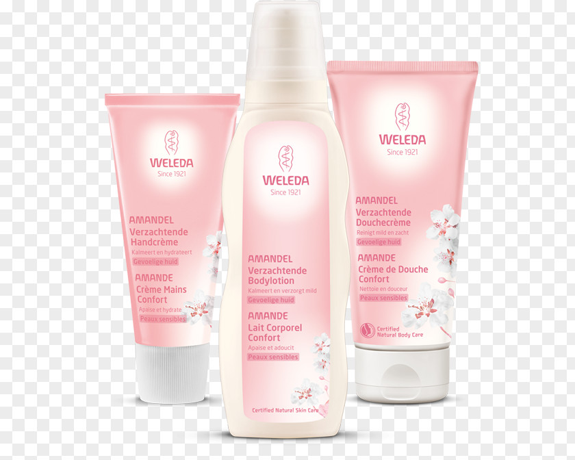 Almond Lotion Shower Gel Cream Weleda Cosmetics PNG