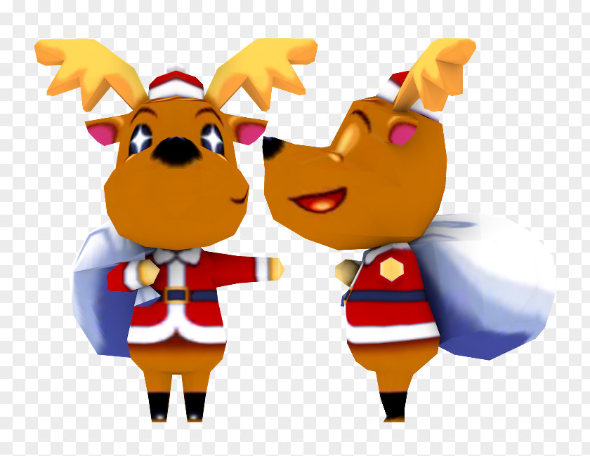 Animal Crossing Reindeer Christmas Ornament Mascot Clip Art PNG