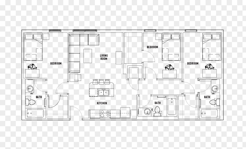 Bed Plan Floor The Callaway House Austin Apartment Bedroom PNG