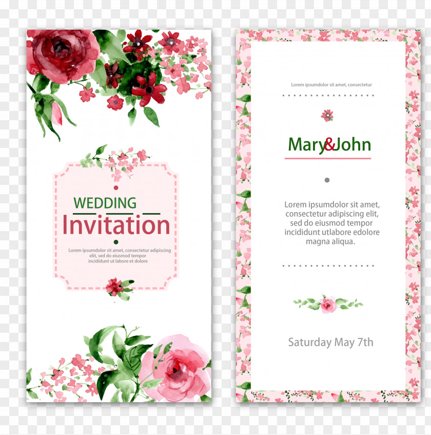 Vector Lace Wedding Invitations Invitation Watercolor Painting Flower PNG