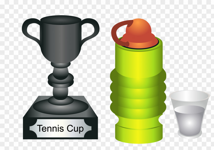 Vector Material Trophy Cups Tennis Sports Equipment Racket Ball PNG