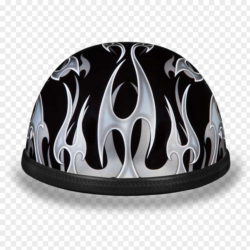 Flame Skull Pursuit Motorcycle Helmets Daytona Beach Personal Protective Equipment Silver PNG