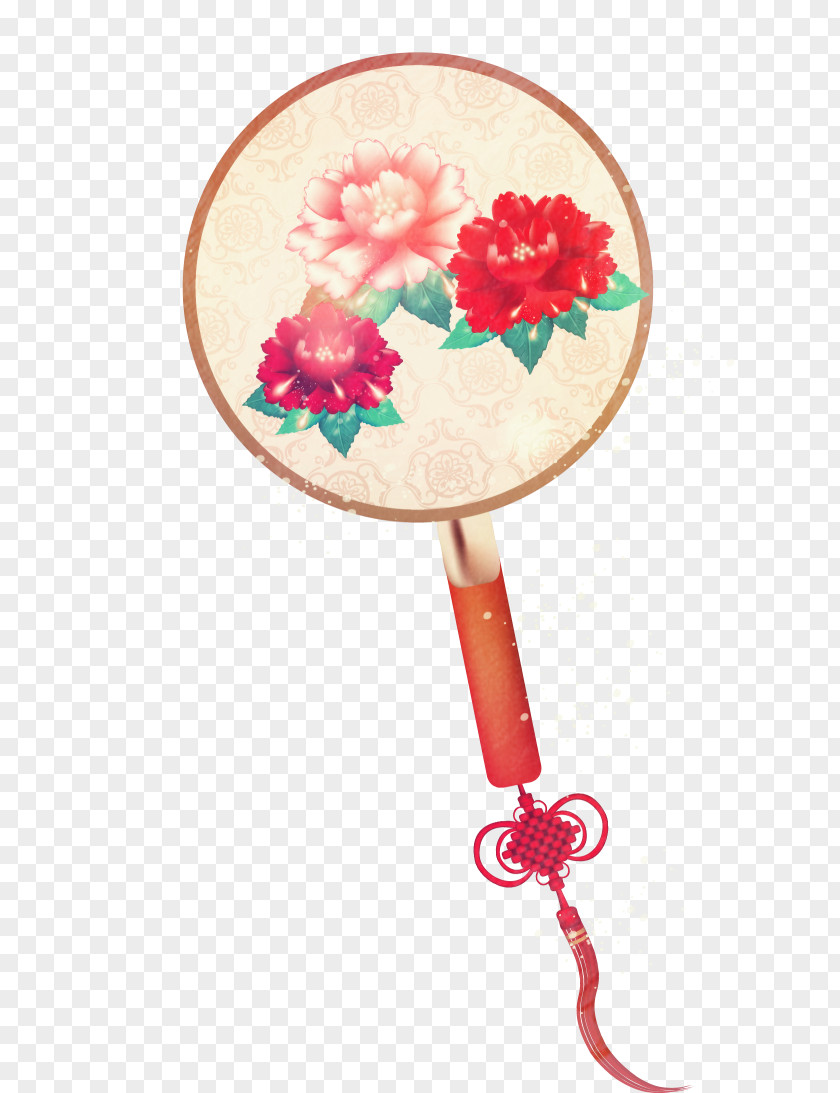 Vector Hand-painted Chinese Fan Sub Hand PNG