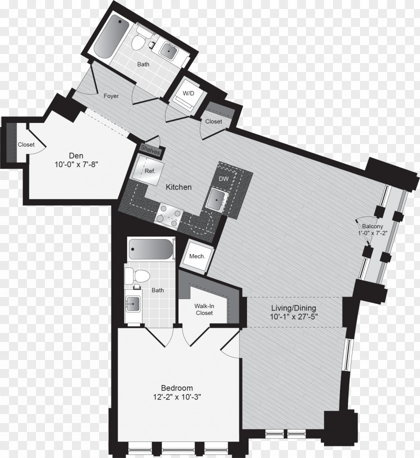 Apartment Lyon Place At Clarendon Center North Garfield Street Renting Floor Plan PNG