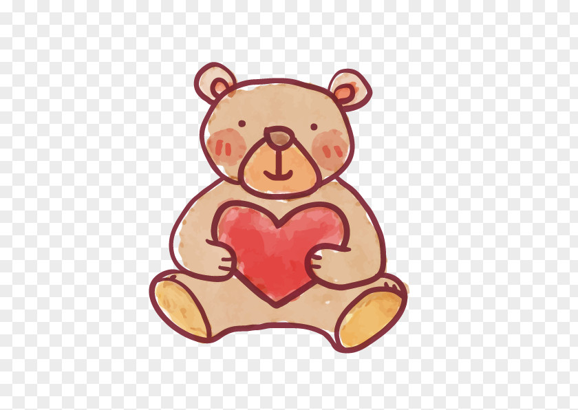 Hand-painted Bear Valentines Day Euclidean Vector PNG