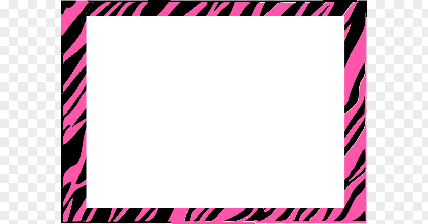 Free Zebra Print Border Animal Pink Stripe Clip Art PNG