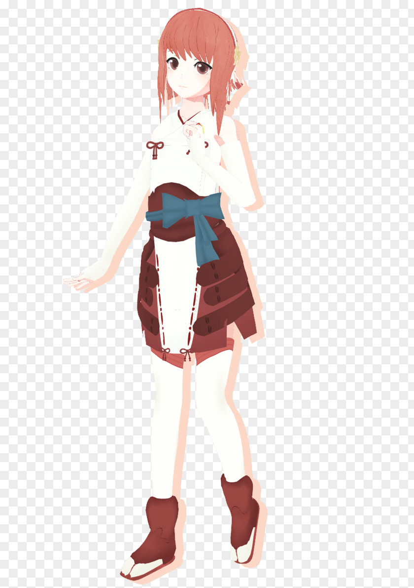 Hanami Brown Hair Costume Character PNG