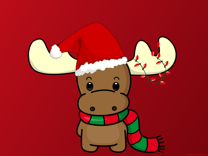Reindeer Rudolph Moose Santa Claus Christmas PNG
