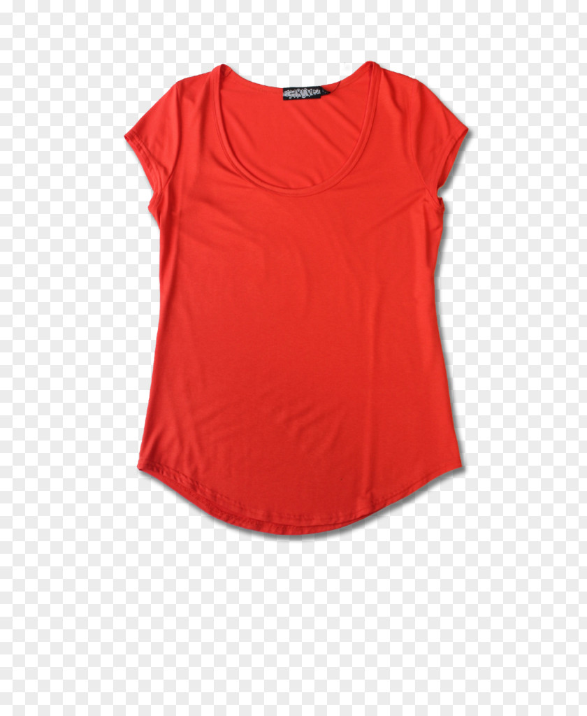 Orange Cap Sleeve T-shirt Shoulder Blouse PNG