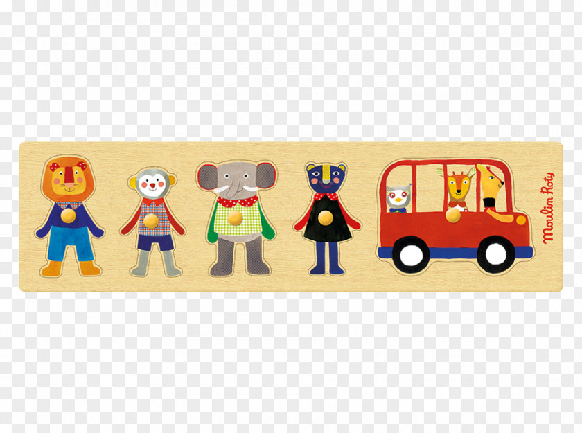 Toy Jigsaw Puzzles Bus Game Djeco PNG