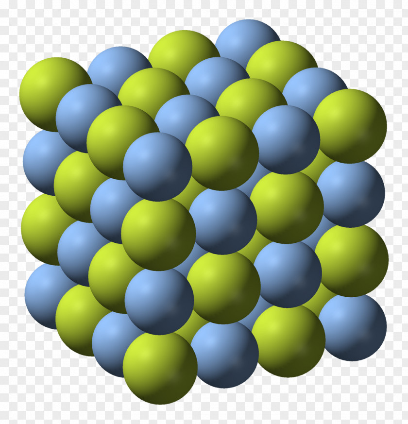 Chemical Silver(I) Fluoride Crystal Structure Compound PNG