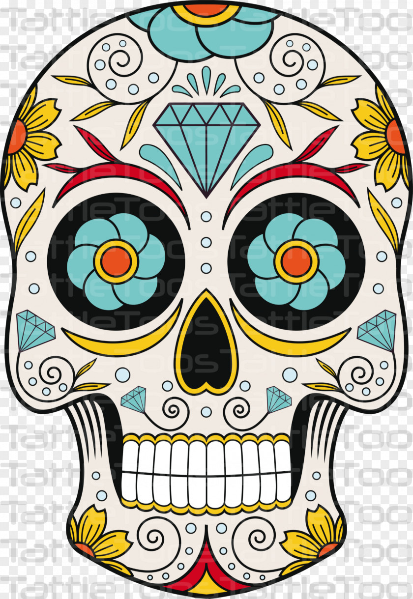 Skull Calavera Mexican Cuisine Mexico Day Of The Dead PNG