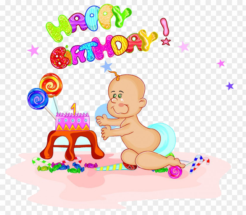 Take The Cake Baby Cartoon Font Birthday Child Wish PNG
