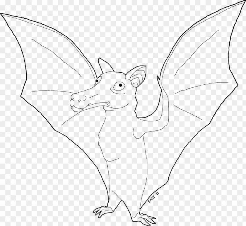 Peters's Epauletted Fruit Bat Line Art Drawing Wildlife Cartoon /m/02csf PNG