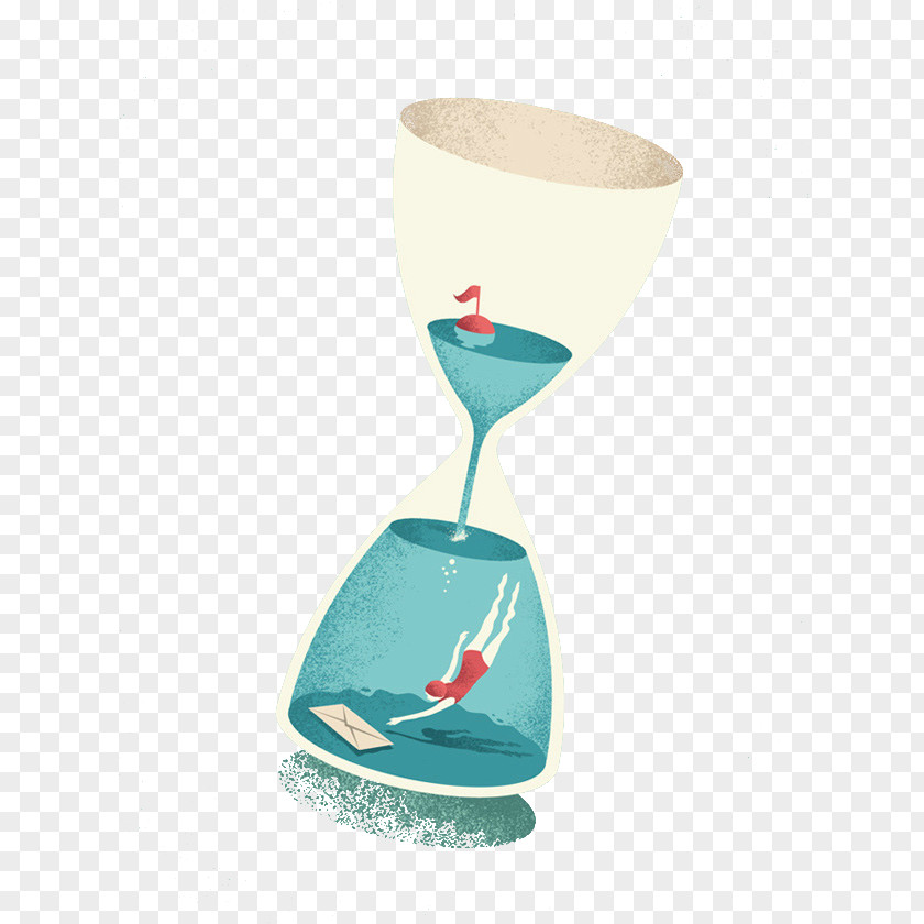 A Magical Hourglass Graphic Design Art Drawing Magazine Illustration PNG
