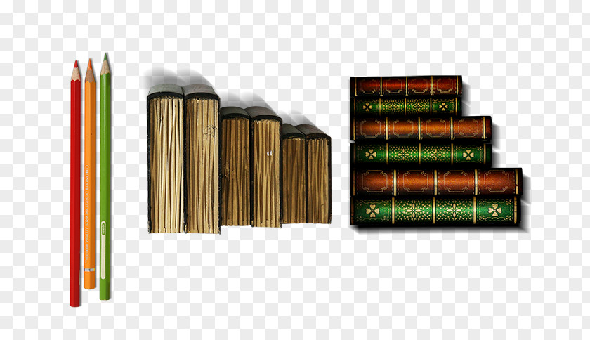 Ancient Books Pencil Used Book Download PNG