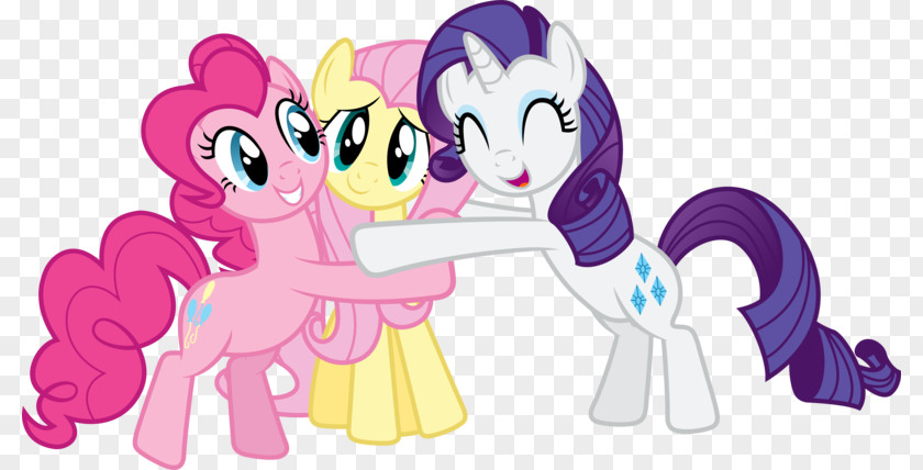 Horse Pony Rarity Fluttershy Pinkie Pie Rainbow Dash PNG