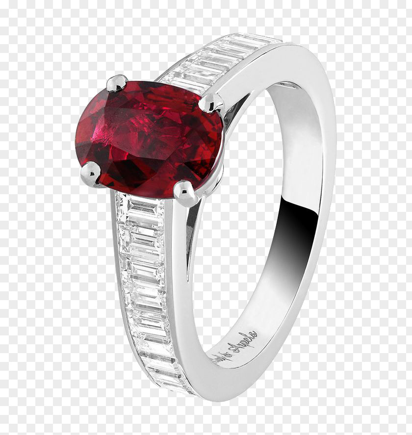 Billing Division Of The Products In Kind Diamond Pieces Red Ruby ​​ring Engagement Ring Van Cleef & Arpels Gemstone PNG