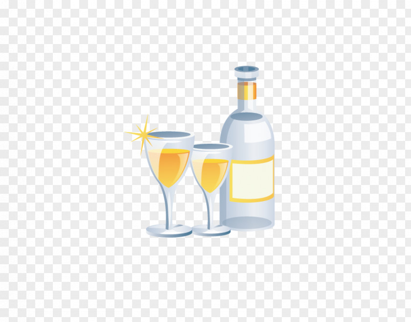 Cartoon Bottle Wine Glass PNG